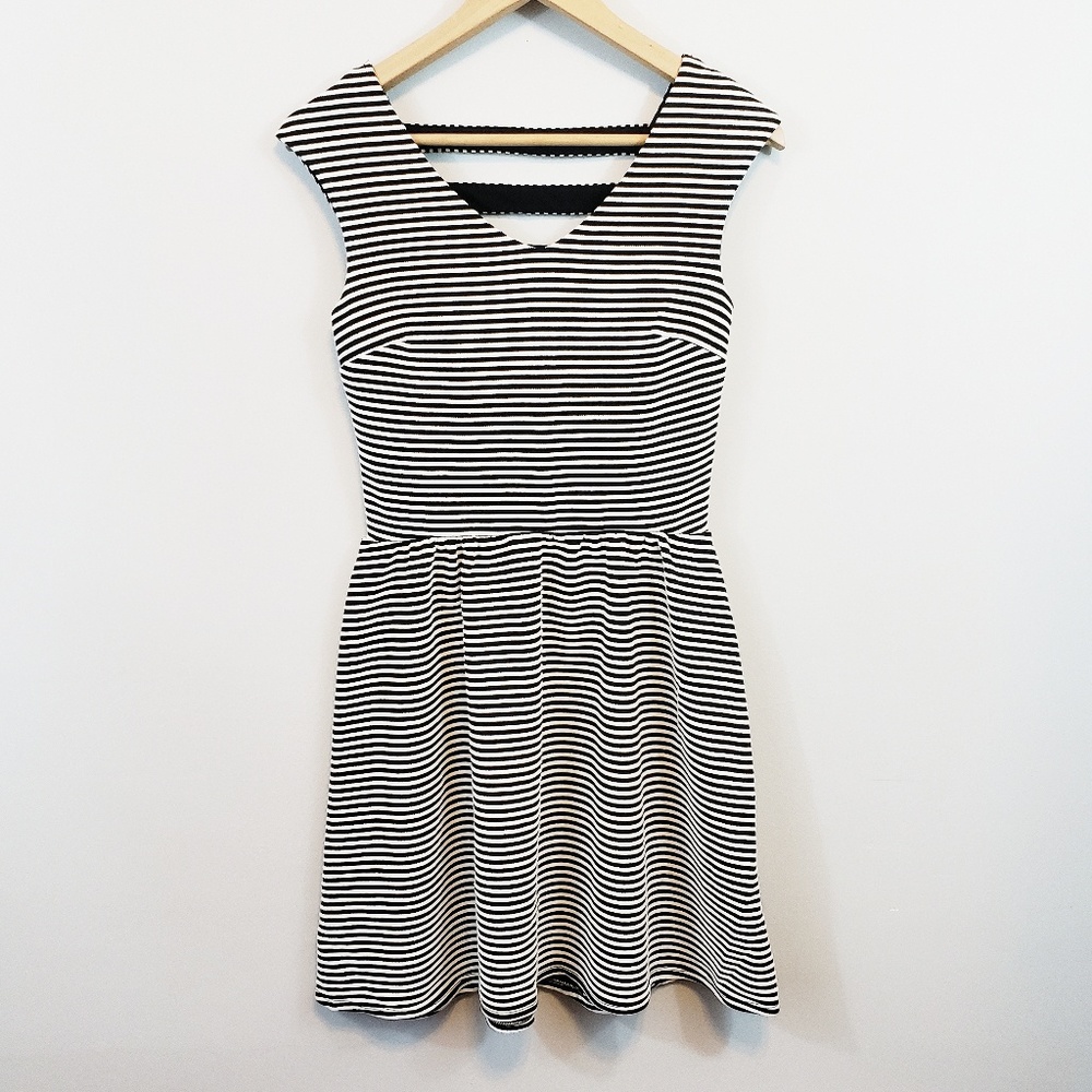 Xhilaration Black and White Cut Out Dress